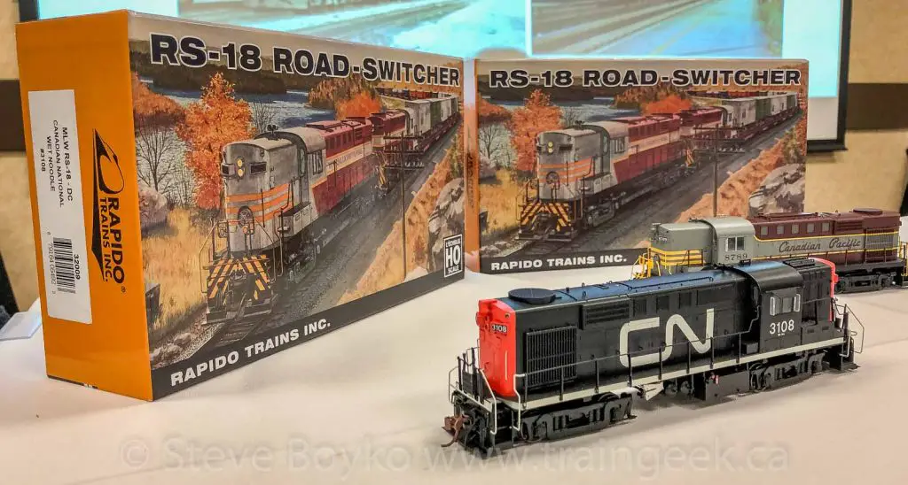 Rapido's HO scale RS-18s were on display