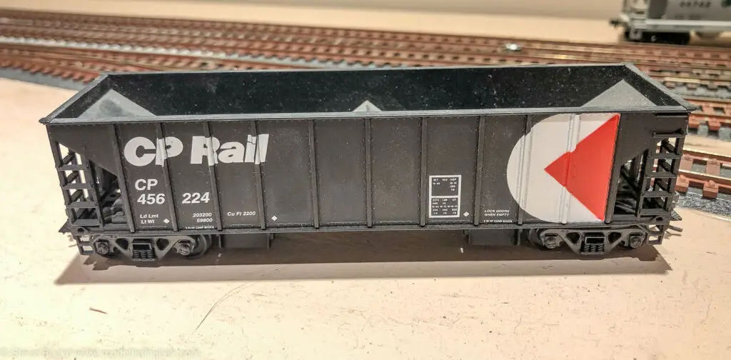 Black CP Rail model train car
