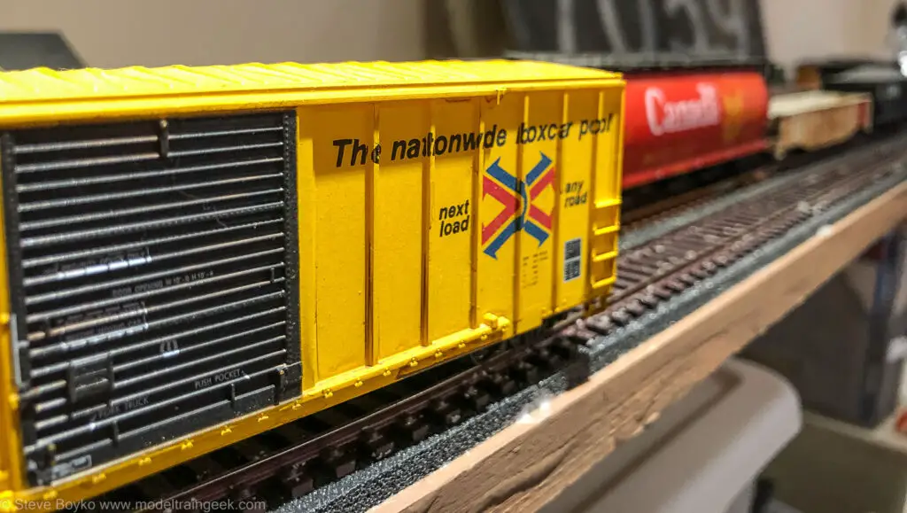 Yellow model boxcar